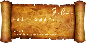 Fehér Csobán névjegykártya