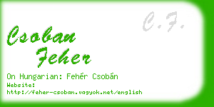 csoban feher business card