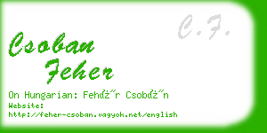 csoban feher business card